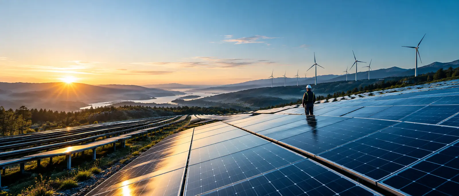Instalación de paneles solares y aerogeneradores